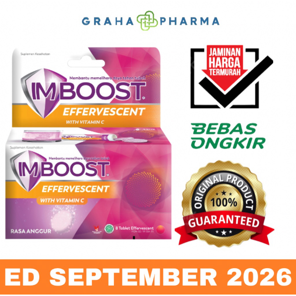 Jual IMBOOST EFFERVESCENT WITH VITAMIN C RASA ANGGUR | Shopee Indonesia