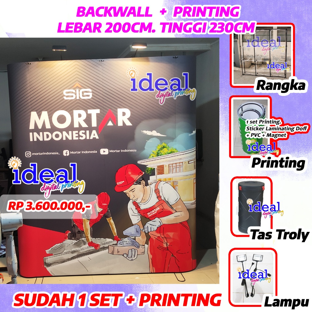 Jual Backdrop backwall pameran Modul 3x2 (200x230cm) portable booth ...