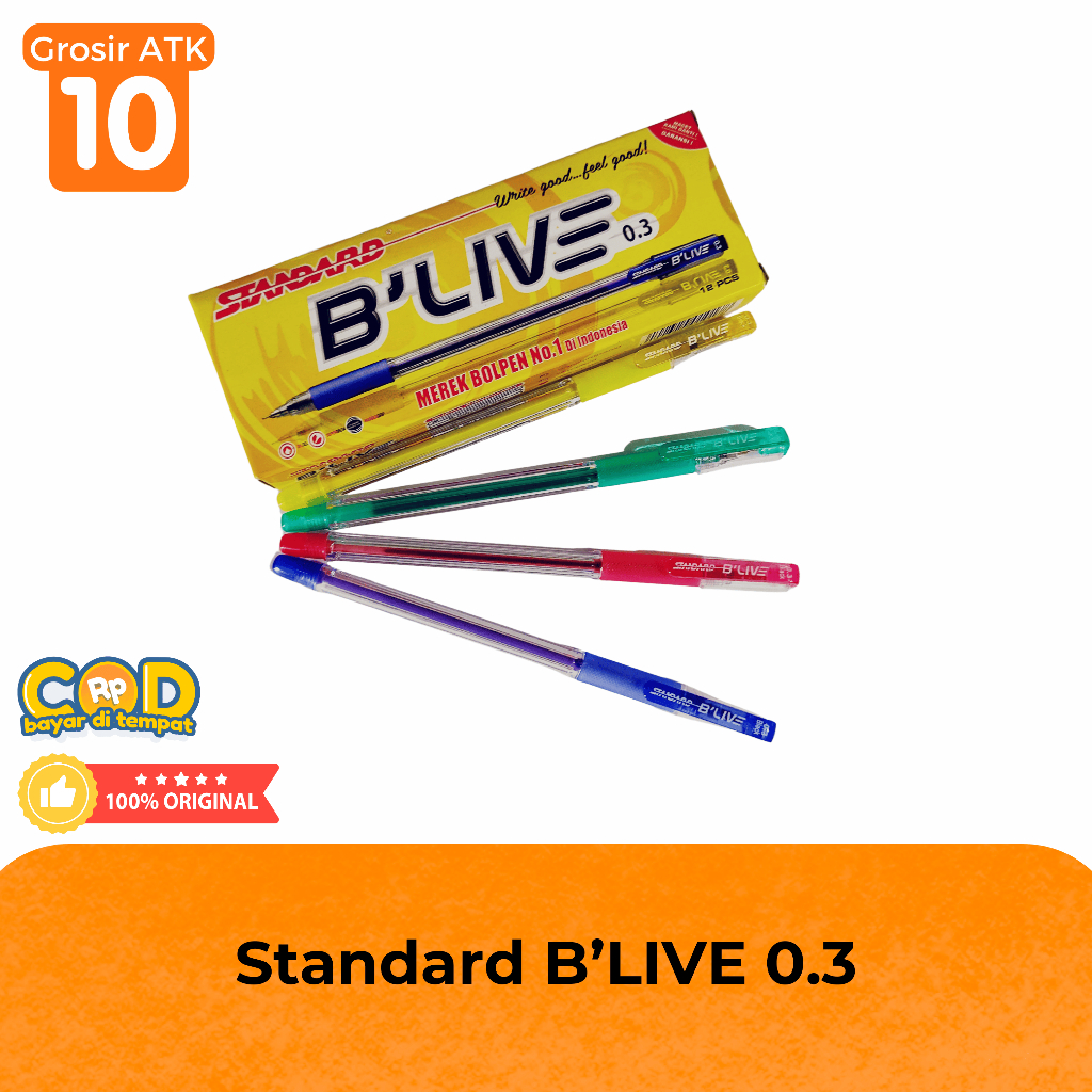 Jual BALLPOINT/PULPEN STANDARD B'LIVE ORIGINAL | Shopee Indonesia