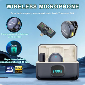 Mikrofon Nirkabel Lavalier Mic Portabel Audio Video Pembuatan Rekaman Wireless Microphone HP