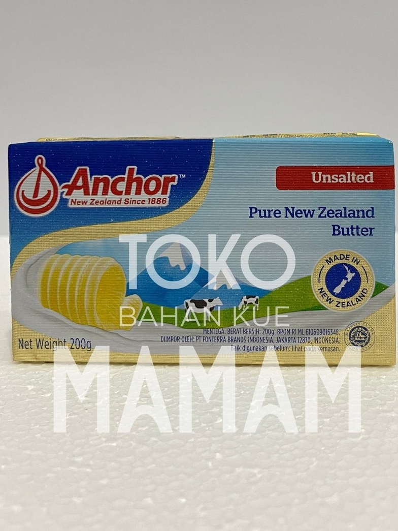 Jual Anchor Butter Unsalted 200gr - Mentega Tawar Import untuk Kue ...