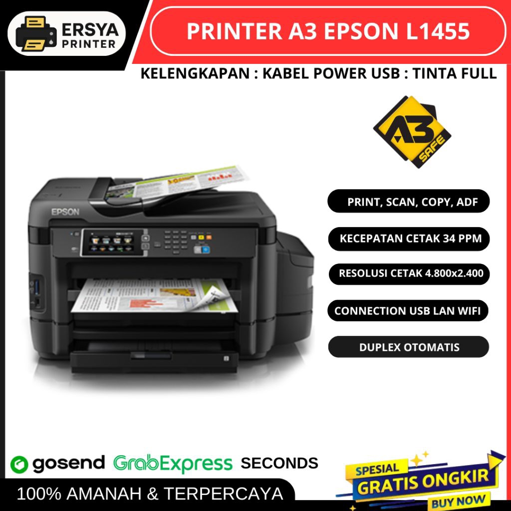 Jual Printer A3 Epson L1455 Wi-Fi Duplex All-in-One | Shopee Indonesia