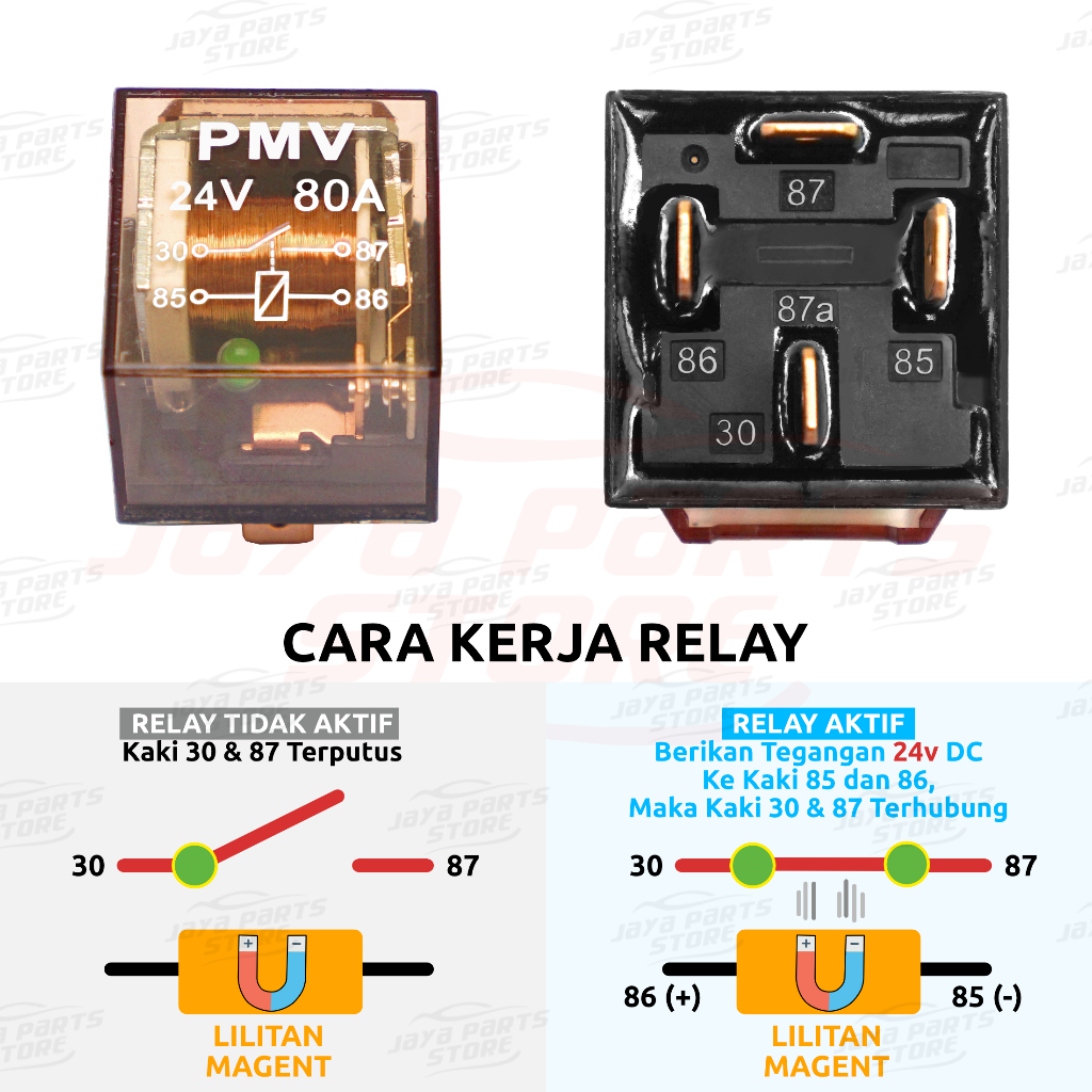 Jual Relay 24V 80A Tembaga untuk Lampu Biled Daymaker - Riley 4 Pin ...