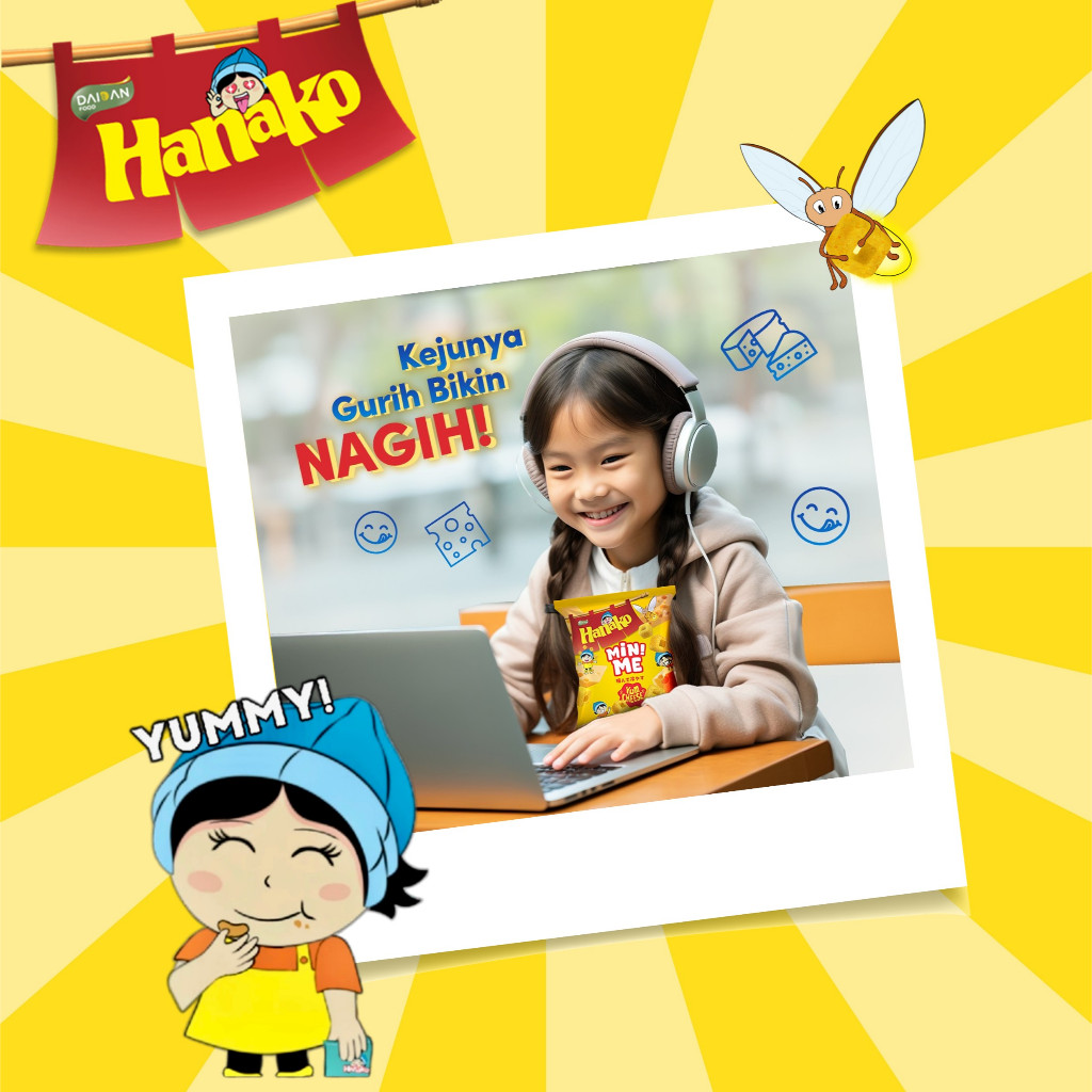 Jual Hanako Snack Mini Me Yum Cheese 10 x 20 gr | Shopee Indonesia