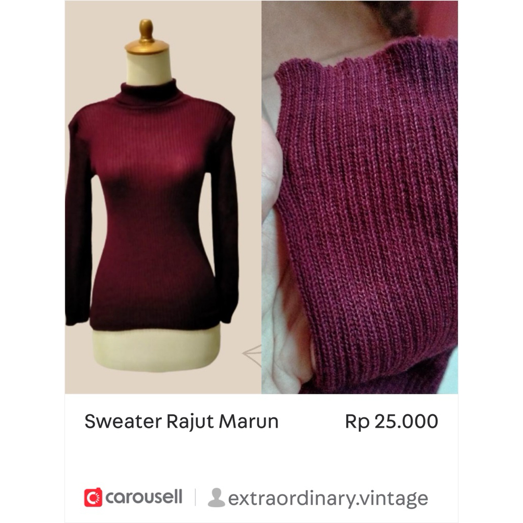 Jual Sweater Rajut Marun (Preloved) | Shopee Indonesia