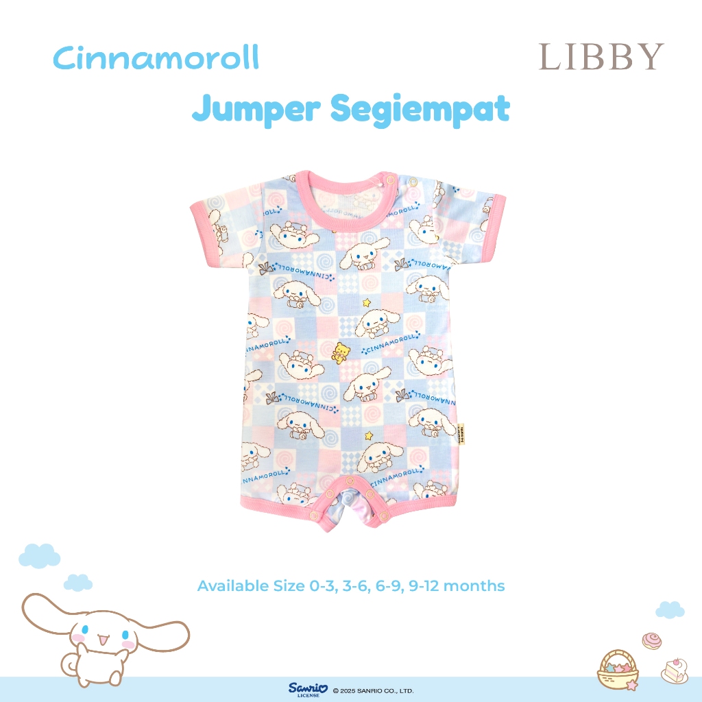 LIBBY Sanrio Premium Baju Tidur Bayi Sleepsuit Bodysuit Romper Bayi  Perempuan Kuromi Cinnamoroll My Melody (1 PCS/PACK) Seri
