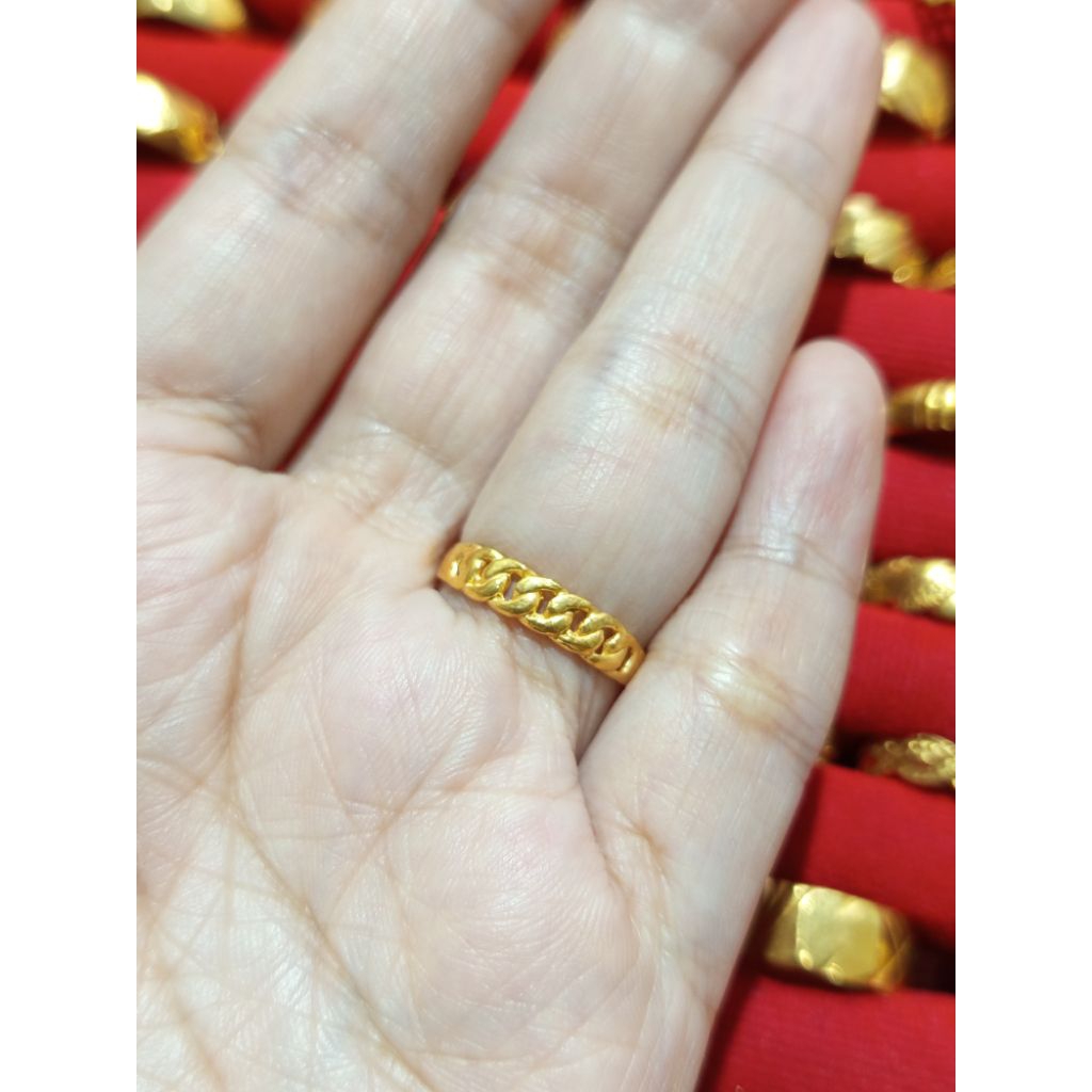Jual cincin koin rantai, ukuran 5 gram, sepuh emas 24k | Shopee Indonesia