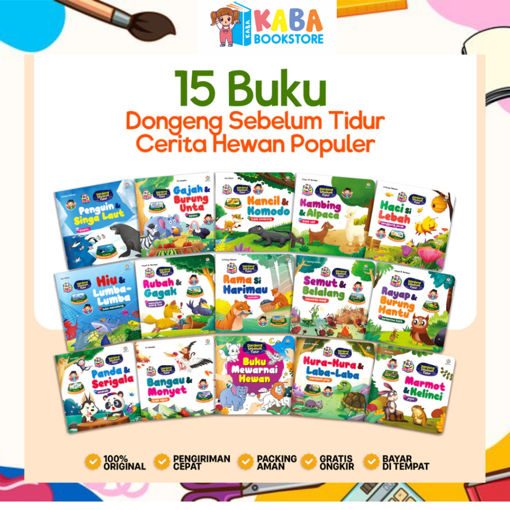 Jual Kaba Book (ISI 15 Buku) Paket Dongeng Sebelum Tidur Cerita Hewan ...