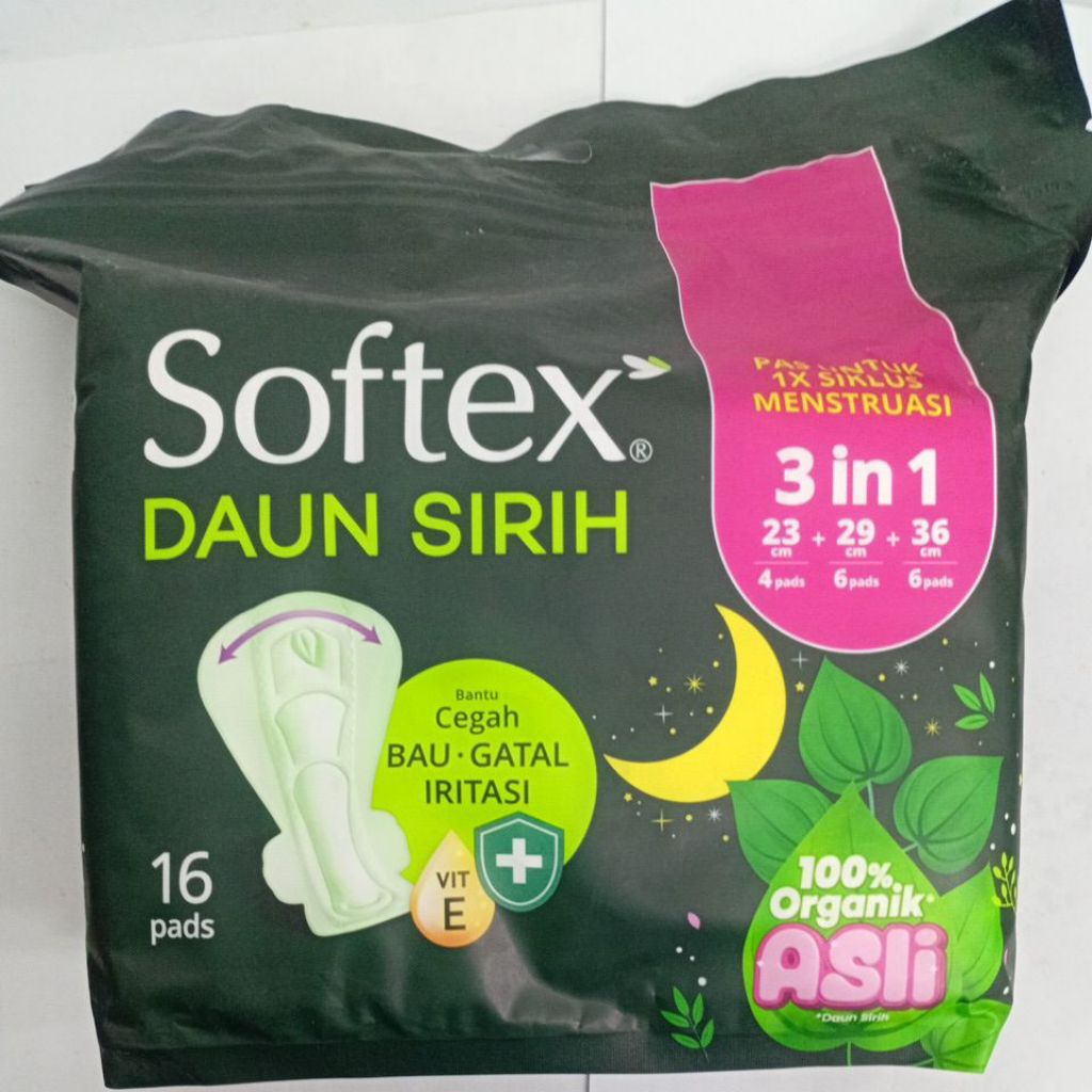 Jual SOFTEX - DAUN SIRIH 3IN1 16 pads | Shopee Indonesia