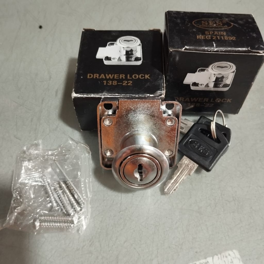 Jual Kunci laci SES 138-22 / Drawer lock SES 4x4x2 cm | Shopee Indonesia