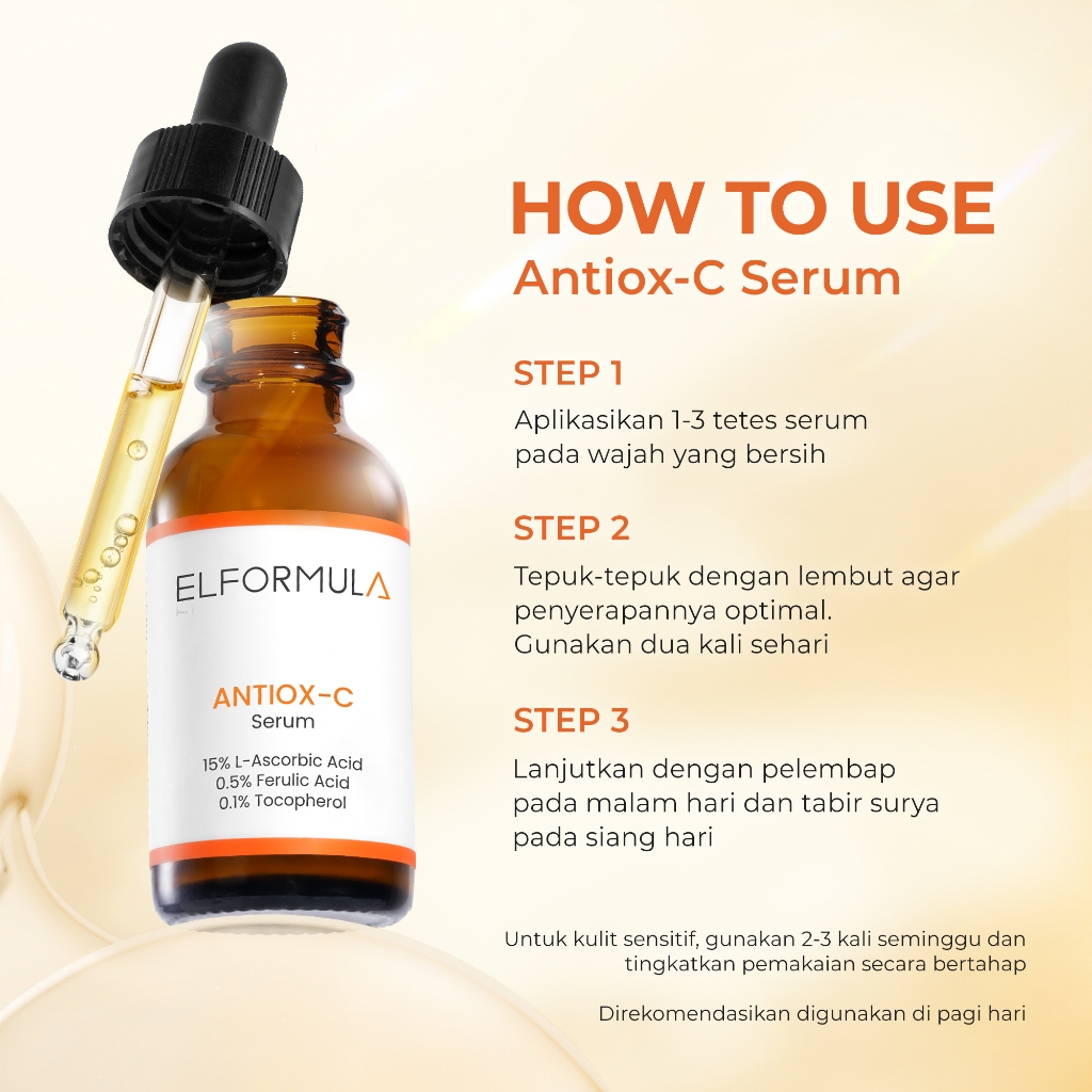 Product image ELFORMULA Antiox-C Serum 15% Pure Vitamin C - Antioxidant Skin Brightening Anti Premature Aging Anti Aging Brightening Within 14 Days Vitamin-C Serum Whitening Brightening 5