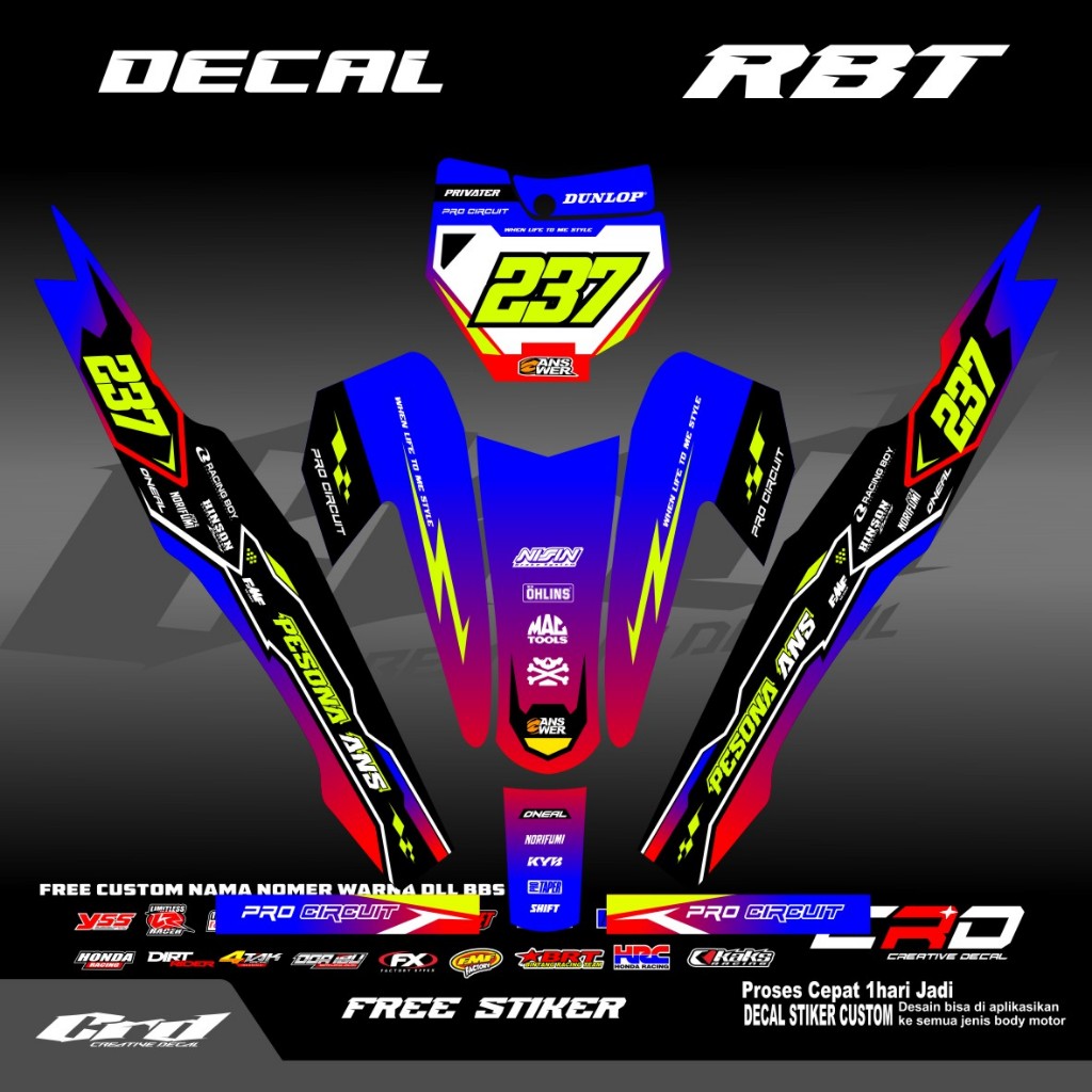 Jual DECAL RBT BODY JUPITER YAMAHA VEGA NEW FULL BODY DEKAL STICKER ...