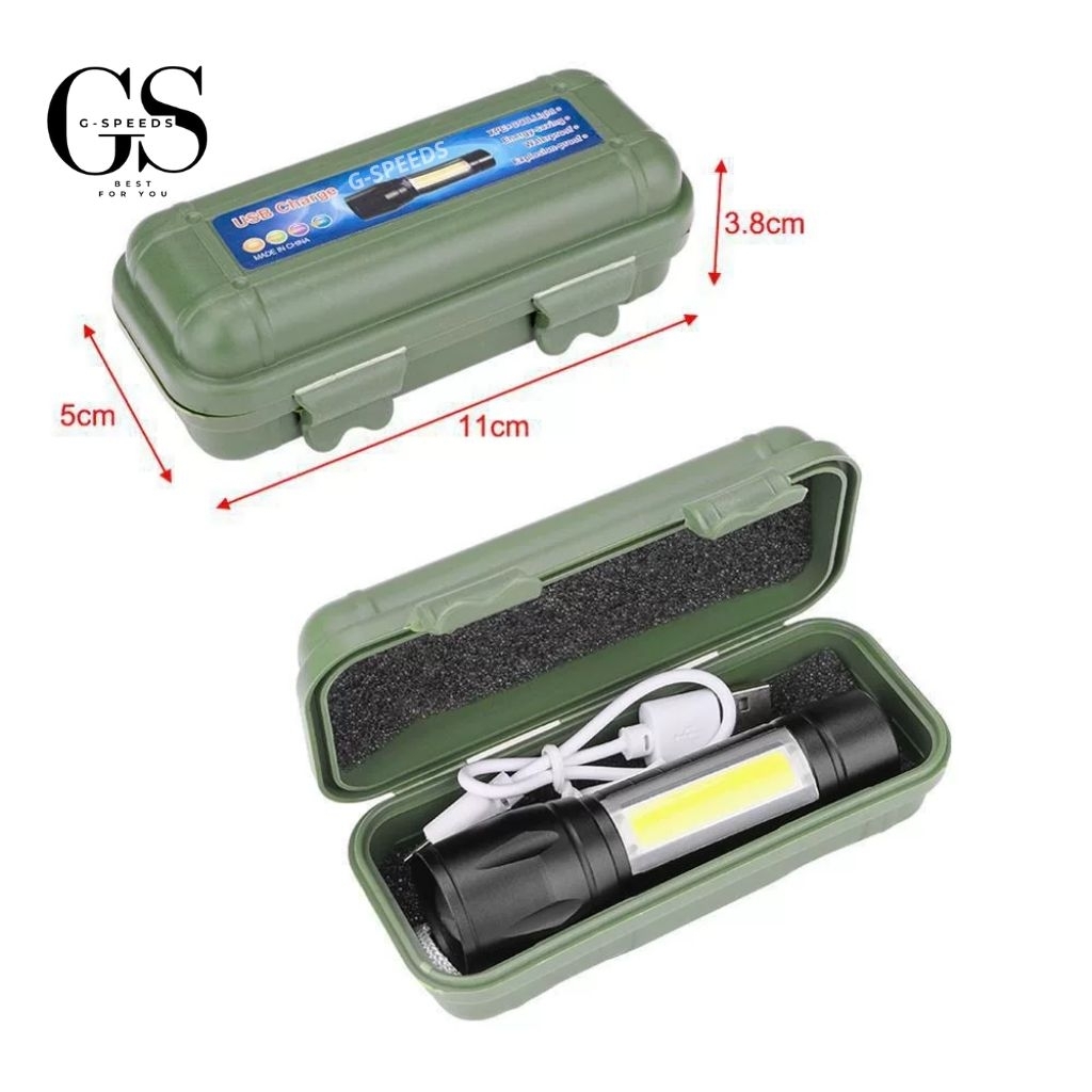 Jual G-SPEEDS LED Senter Mini alumunium Swat LED Zoom Rechargeable ...