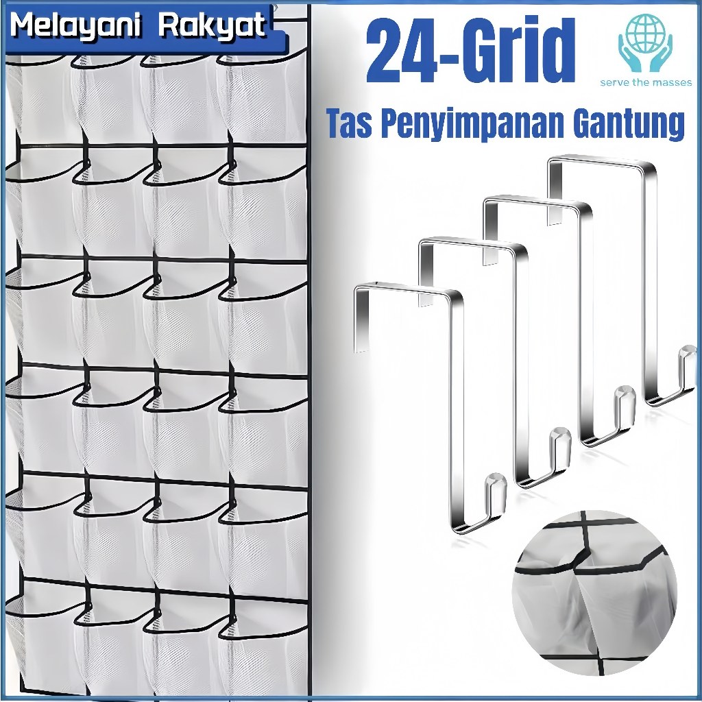 Jual Rak Sepatu Premium 24 Grid Gantung Dinding Tahan Air - Organizer ...