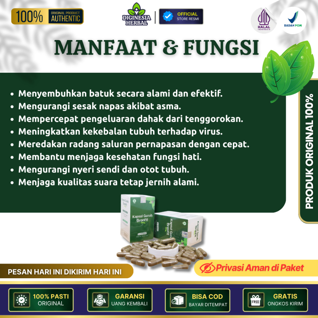 Jual Kapsul Gurah Bronfit Obat Herbal Alami - Obat Bronkhitis asma, TBC ...