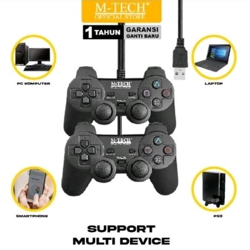Jual MTECH Stick Gamepad Double Getar Usb Joystick PC Laptop PS3 ...