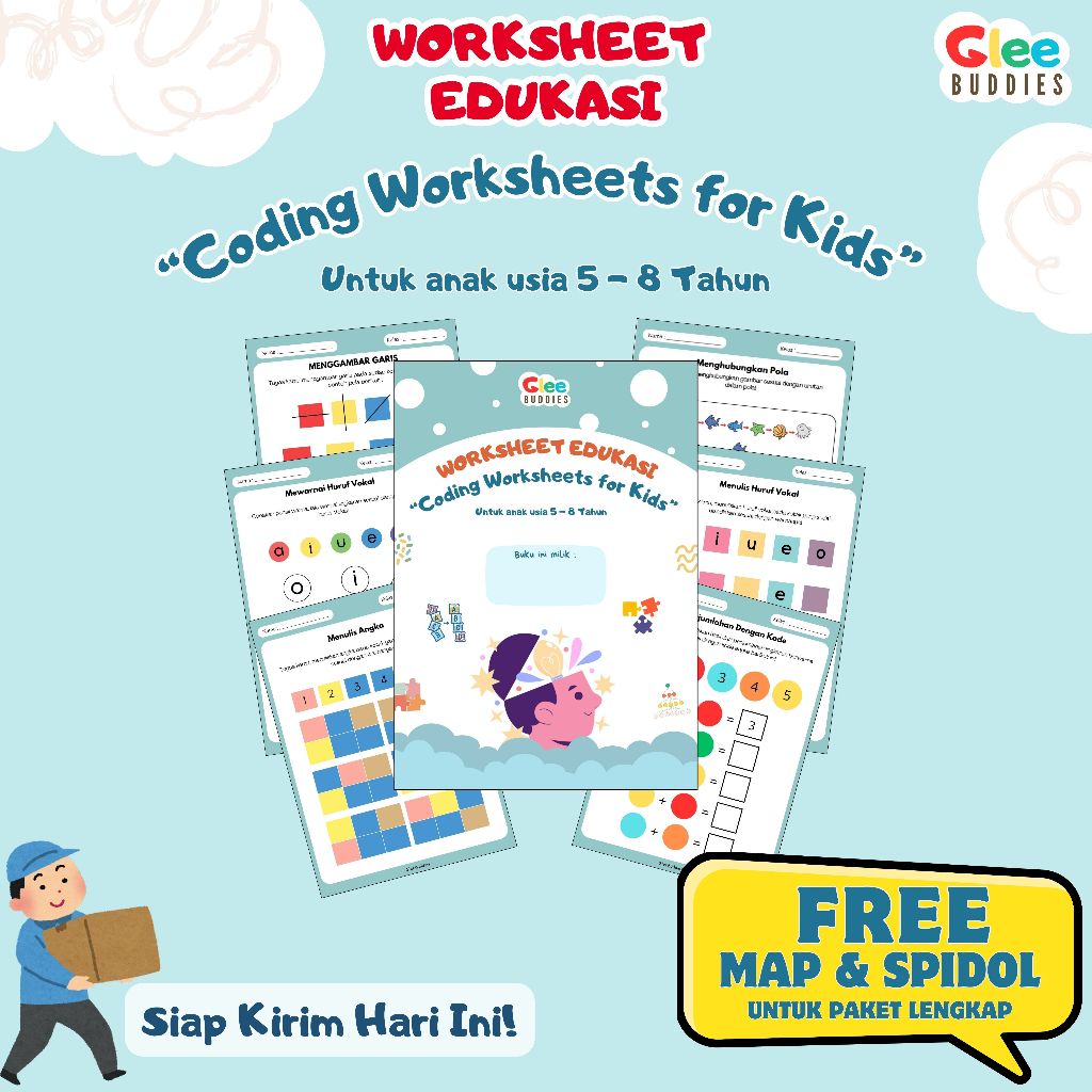 Jual Worksheet Coding Cetak Anak TK SD | Aktivitas Tanpa Gadget ...