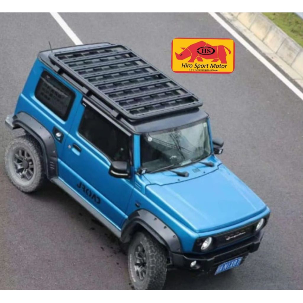 Jual roof rack jimny 3 pintu model rata alumunium flat + breket ...