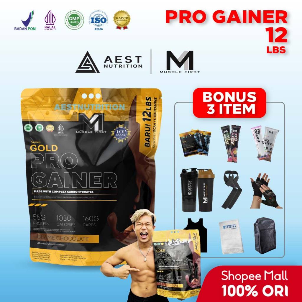 Jual Muscle First Pro Gainer 12 lbs 5,4 kg Susu Protein Gym Bulking ...