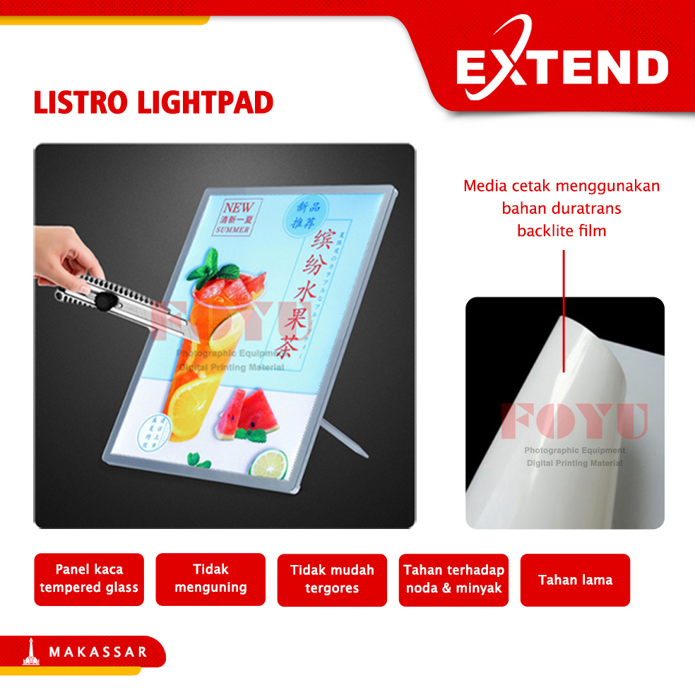 Jual Listro LED Menu Slim Light Pad A2 A1 A0 60x90 60x120 cm Neon Box ...