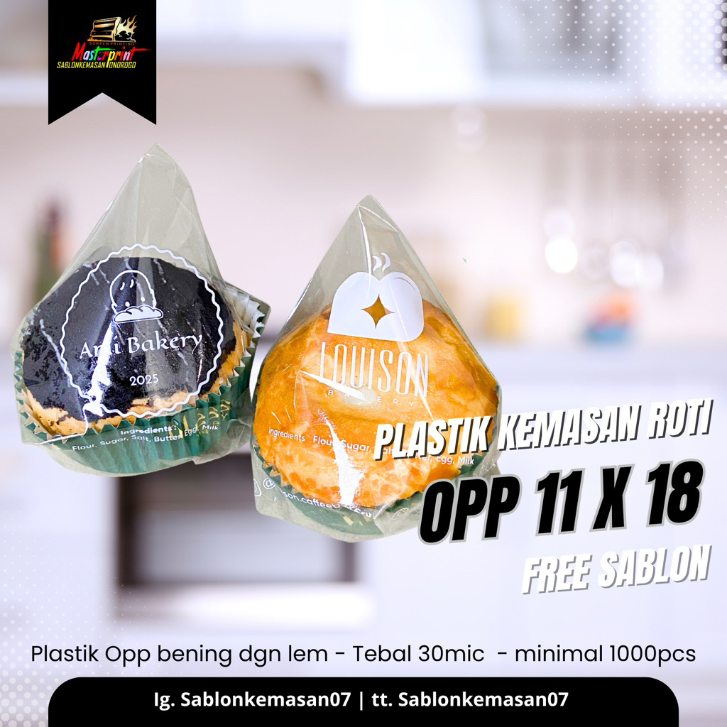Jual Sablon Plastik Opp Roti 11x18 sablon 1000pcs Sablon Plastik Murah ...