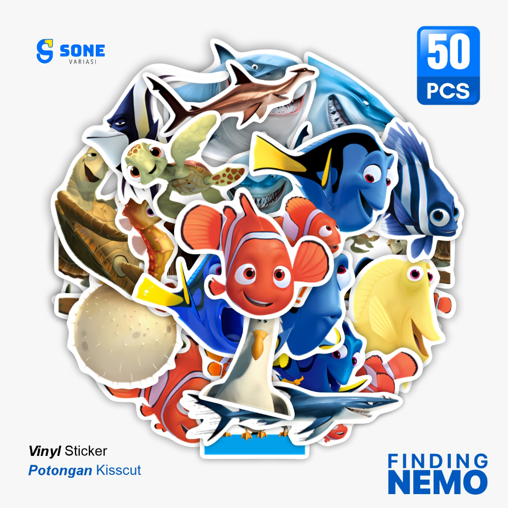 Jual Sticker Pack FINDING NEMO / Stiker Kartun Animasi Paper Vinyl Deco ...