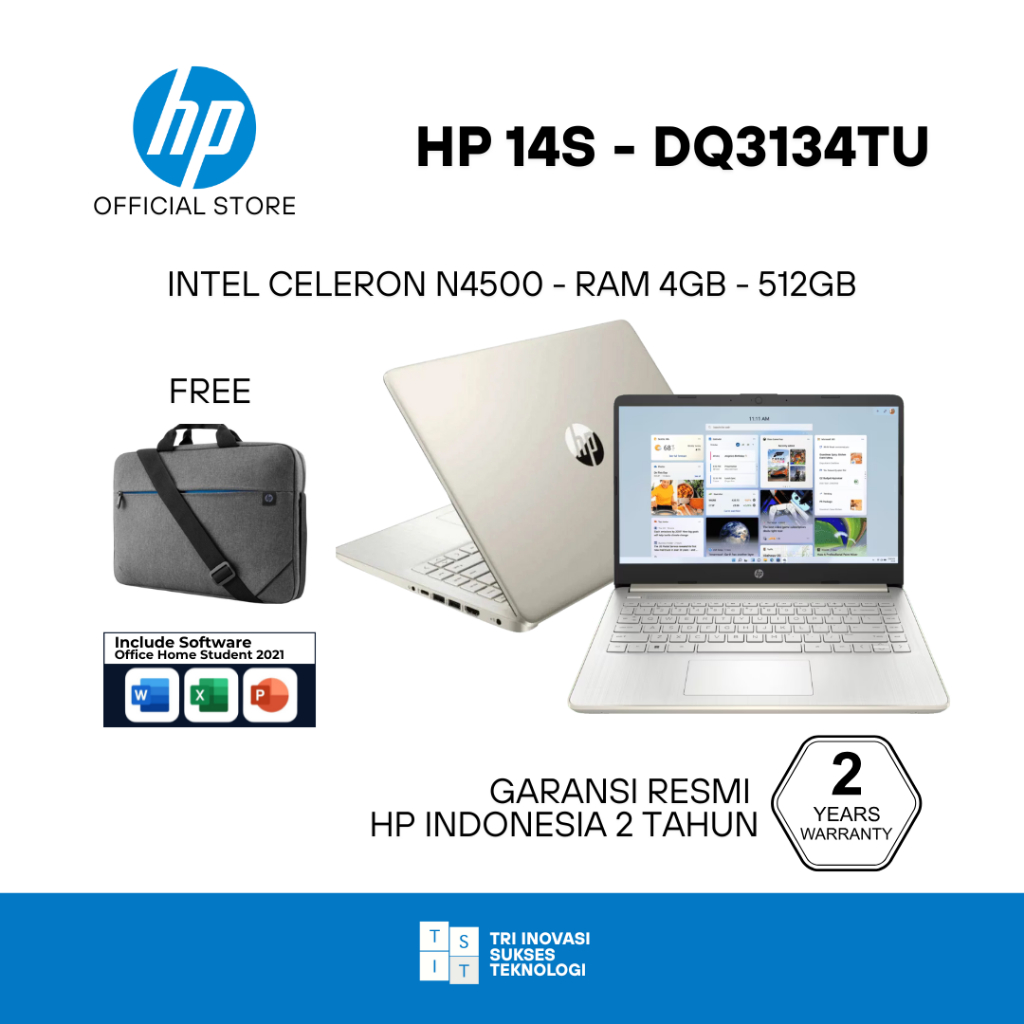 Jual Laptop HP 14S Intel Celeron N4500 4GB 512GB Layar 14