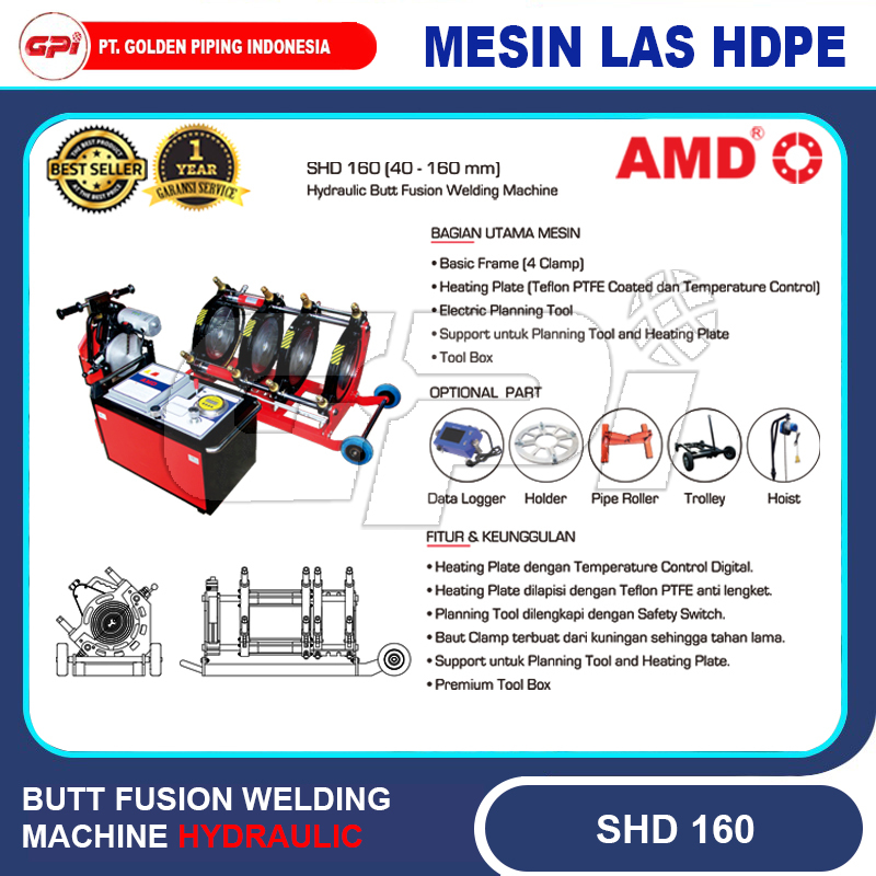Jual Mesin Las HDPE SHD 160, HYDRAULIC BERGARANSI | Shopee Indonesia