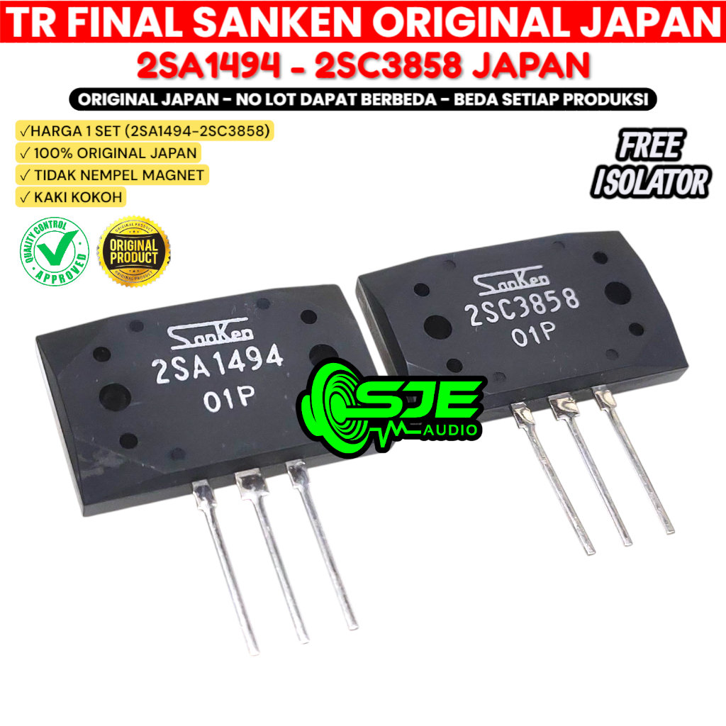 Jual TR FINAL SANKEN 2SA1494 2SC3858 ASLI TRANSISTOR 2SA 1494 2SC 3858 ...