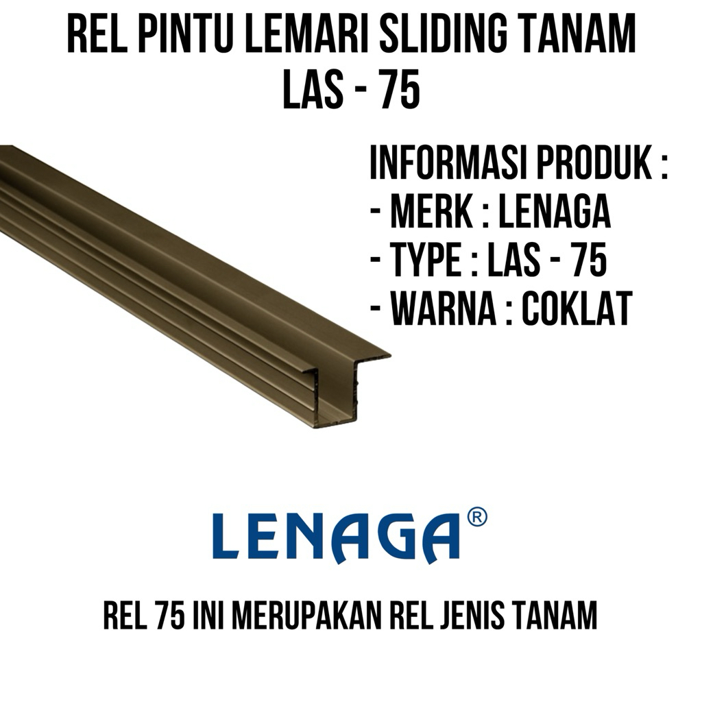 Jual (1 pintu ) Rel lemari sliding As 75 Lenaga 2 Batang rel as 75 + 2 ...