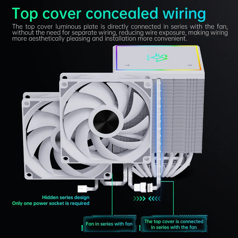 Jual SNOWMAN MT880 (8 Heatpipes) Dual Tower CPU Cooler HSF AMD AM4/AM5 ...