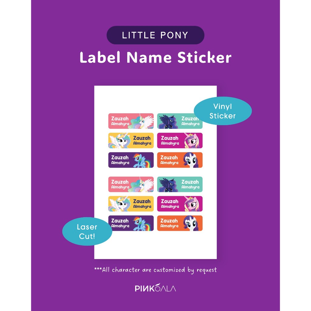 Jual Label Nama Sticker Vinyl LITTLE PONY - Lasercut | Shopee Indonesia