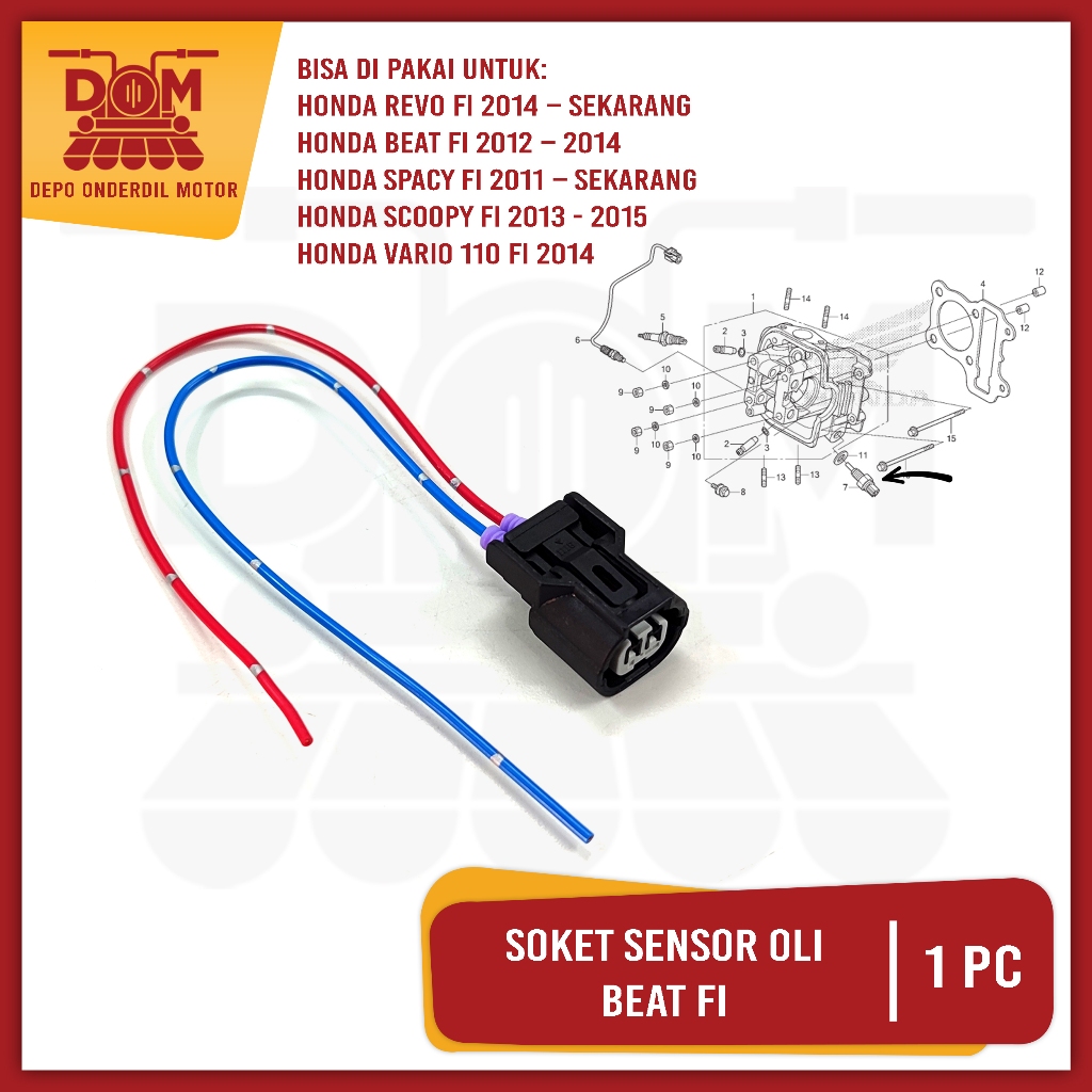Jual Soket EOT Sensor Oli Beat FI (PSP) Socket Lawan Sensor Suhu Panas ...