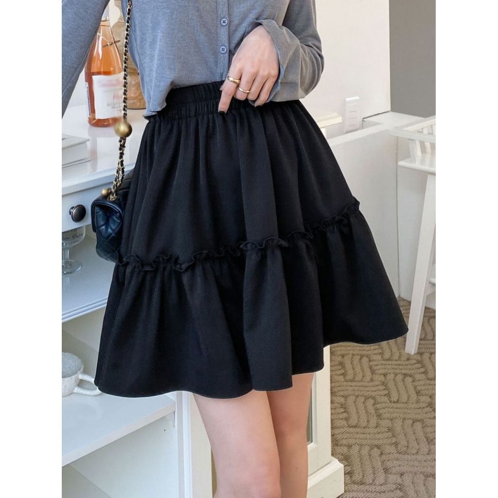 Jual Dara Mini Skirt | Bawahan Rok Mini Skirt Wanita Ruffle Susun Luar ...