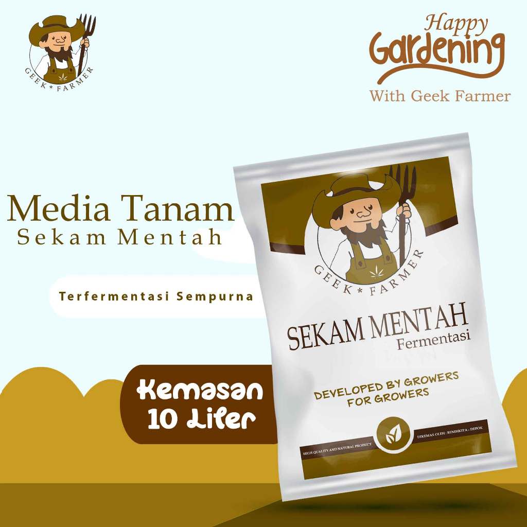 Geek Farmer – Media Tanam Sekam Mentah Fermentasi Siap Pakai | Nutrisi Tinggi, Tanaman Tumbuh Subur