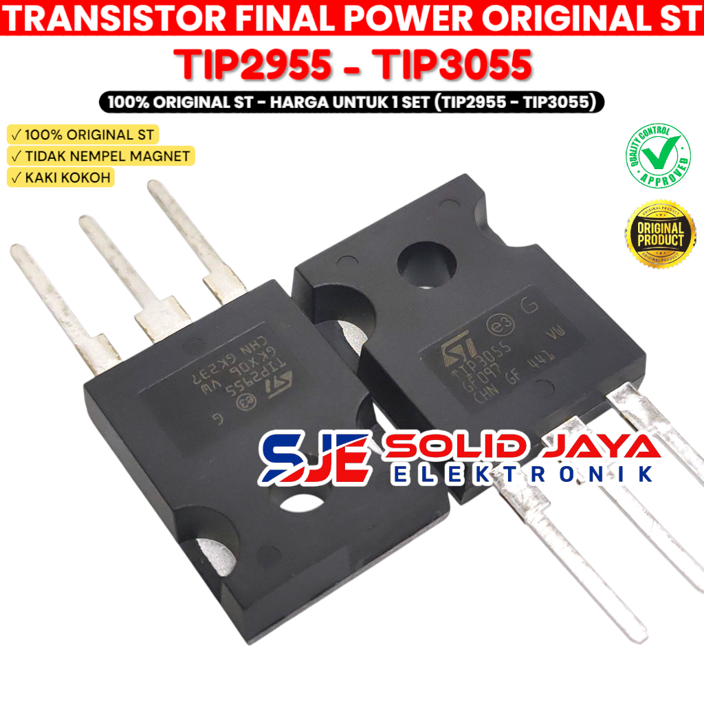 Jual TRANSISTOR TR ST TIP2955 TIP3055 ASLI ORIGINAL TIP 2955 TIP 3055 ...