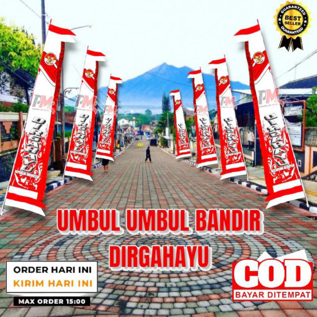 Jual Bendera Umbul umbul Bandir isi 20 PCS Merah Putih Panjang rUmbul ...