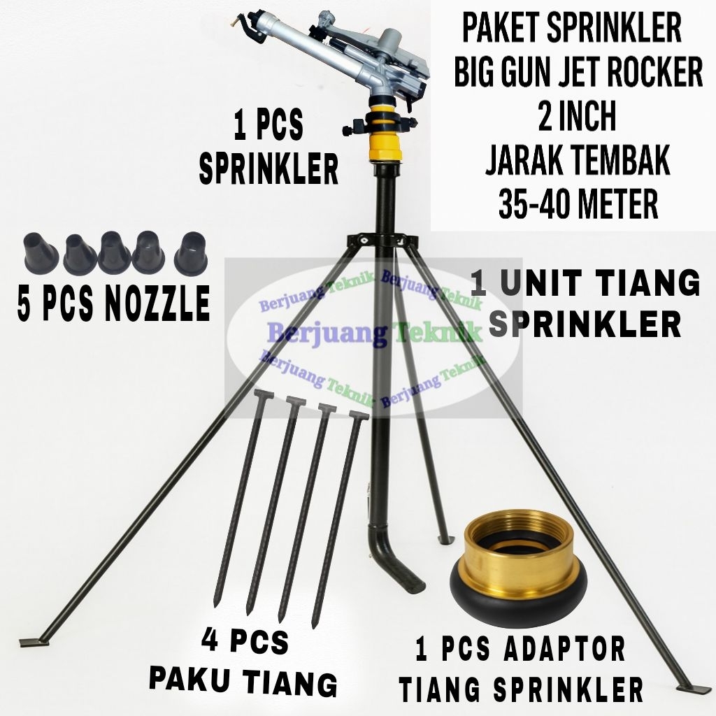 Jual Paket Sprinkler Big Gun 2 Inch Metal Rocker Komplit Tiang ...