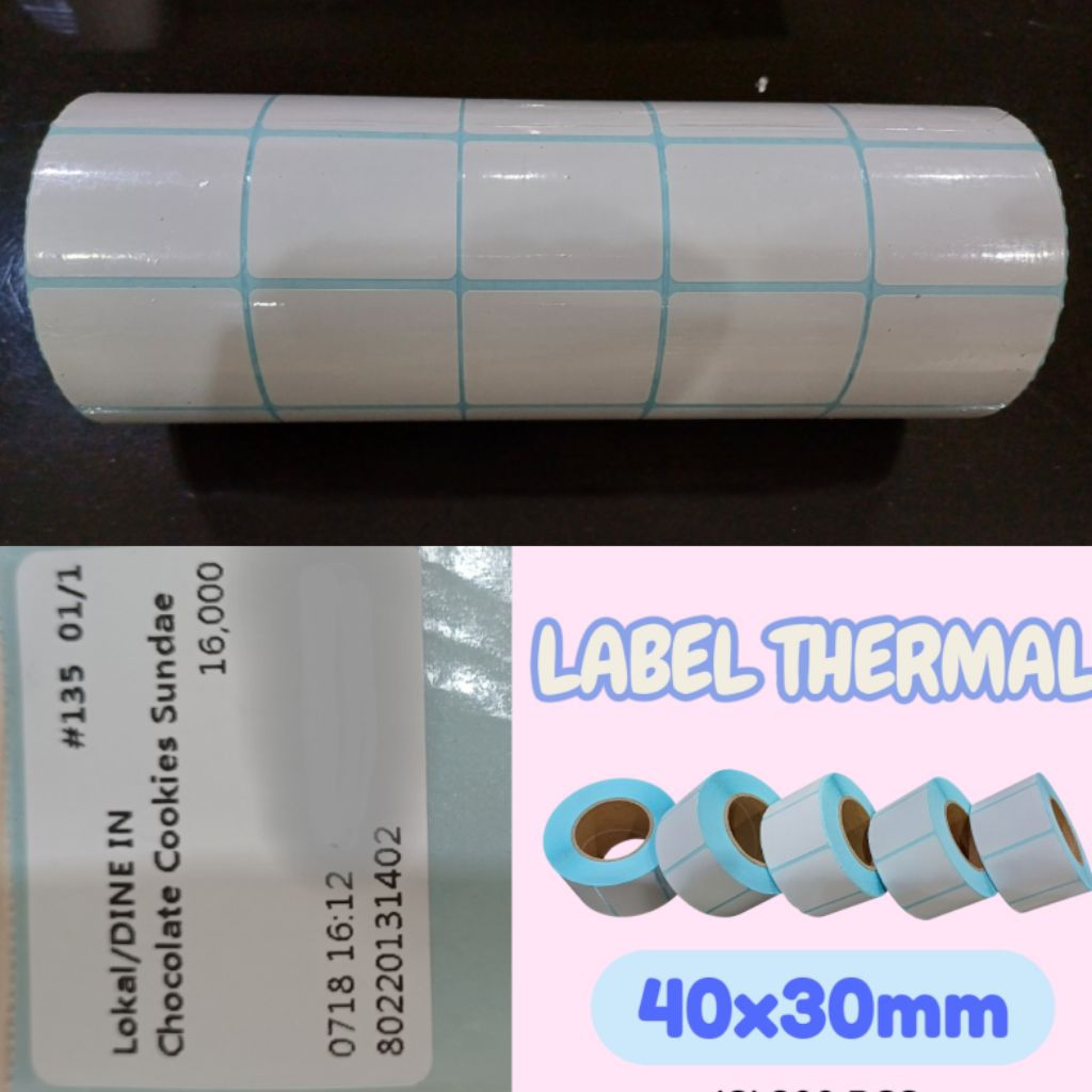 Jual Label Thermal Sticker Thermal Barcode Direct Thermal 40x30mm Isi ...