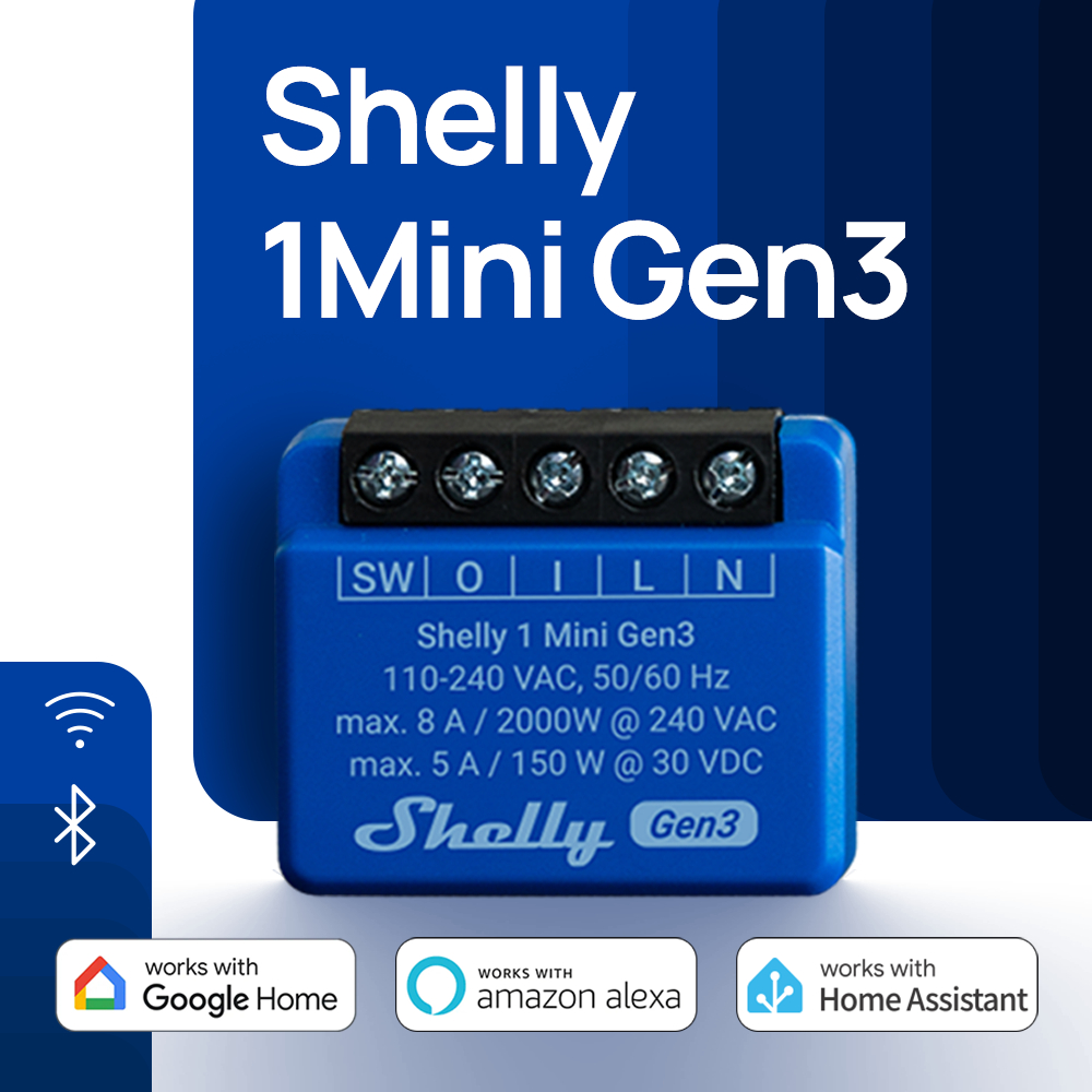 Jual Shelly 1 Mini Gen3 8A Sakelar Relai WiFi Cerdas Model Mini Max 8A ...