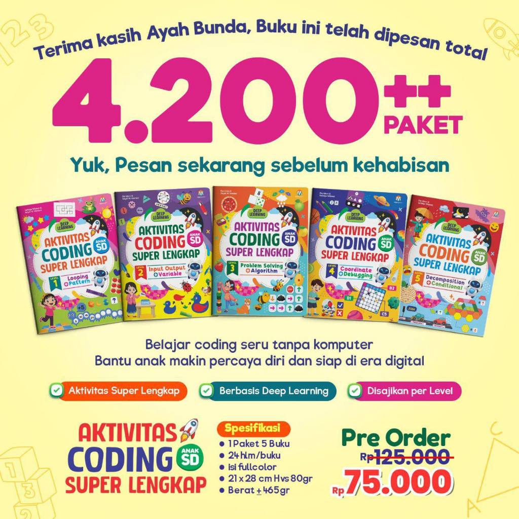 Jual [ISI 5 BUKU] PAKET AKTIVITAS CODING SUPER LENGKAP - CODING FOR ...
