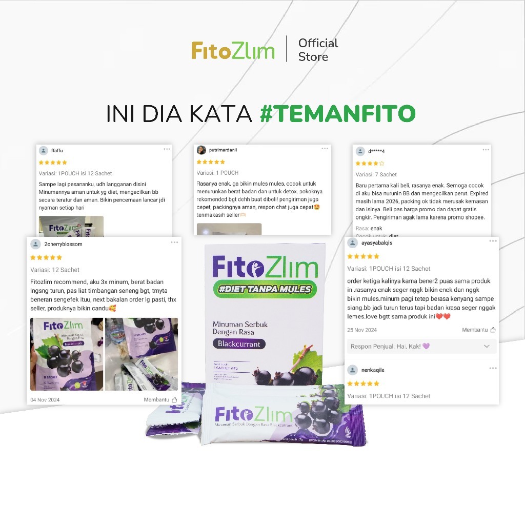 Jual FitoZlim – Minuman Diet & Detox | Isi 3 Sachet | Fiber Drink Tanpa ...