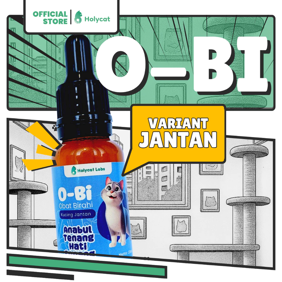 Holycatlabs obat penurun birahi herbal kucing jantan O-BI
