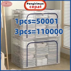 ABC BEAR  Box penyimpanan 66L 110Lstorage box Baja Baju Penyimpanan tahan air Kotak Kapasitas ekstra besar box penyimpanan serbaguna tempat penyimpanan baju