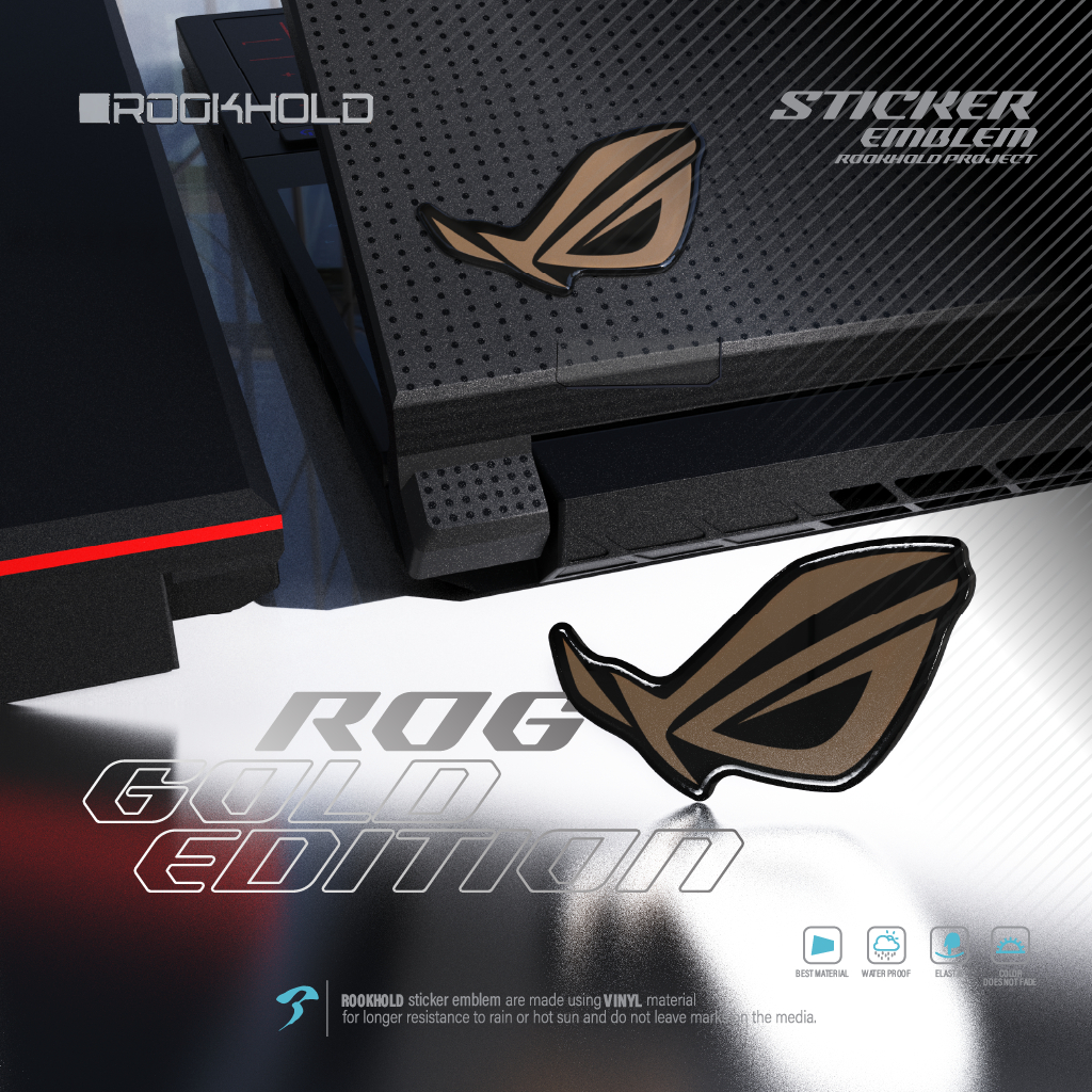Jual Emblem ROG | Stiker Timbul ROG Logo | Stiker Rog Gold Edition ...
