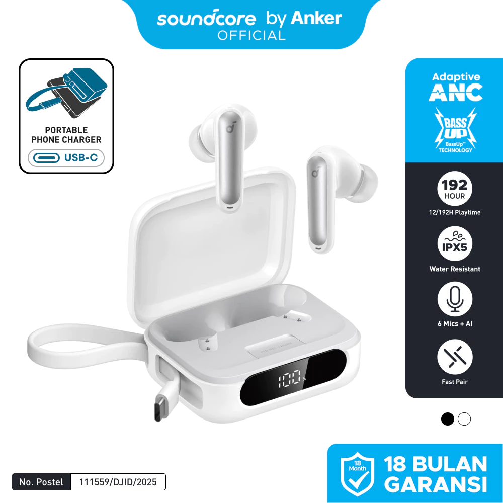 Soundcore TWS P41i Wireless Earbuds with Portable Phone Charger (Built-in) - A3937