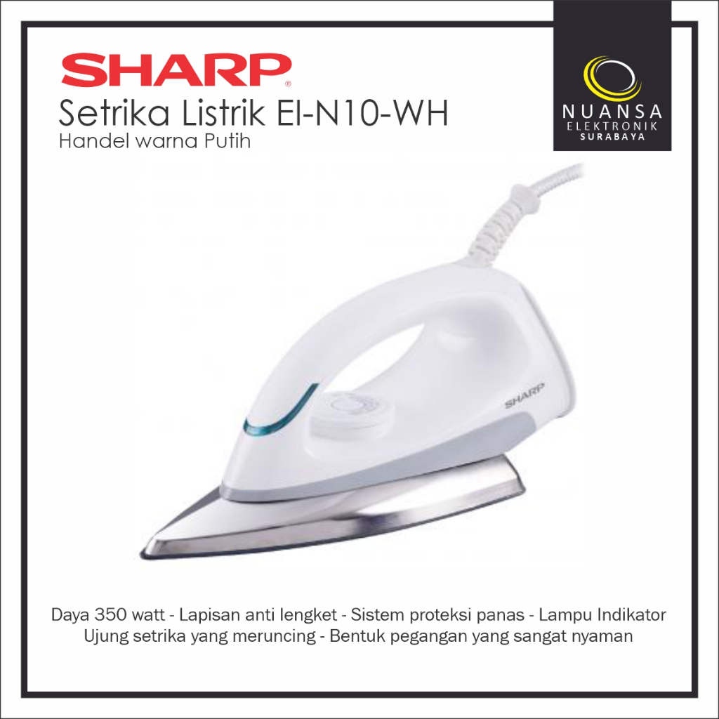 Jual SHARP Setrika EI N10 / EI-N10 / EIN10 Dry Iron 350 watt Anti ...