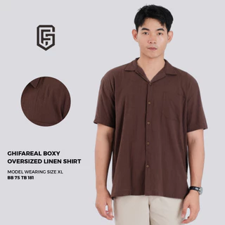 GHIFAREAL - Cuban Bowling Boxy Oversized Linen Shirt
