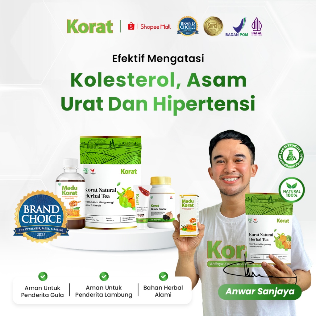 Korat Suplemen Herbal Asam Urat Kolesterol Hipertensi Aman Dikonsumsi Tanpa Efek Samping