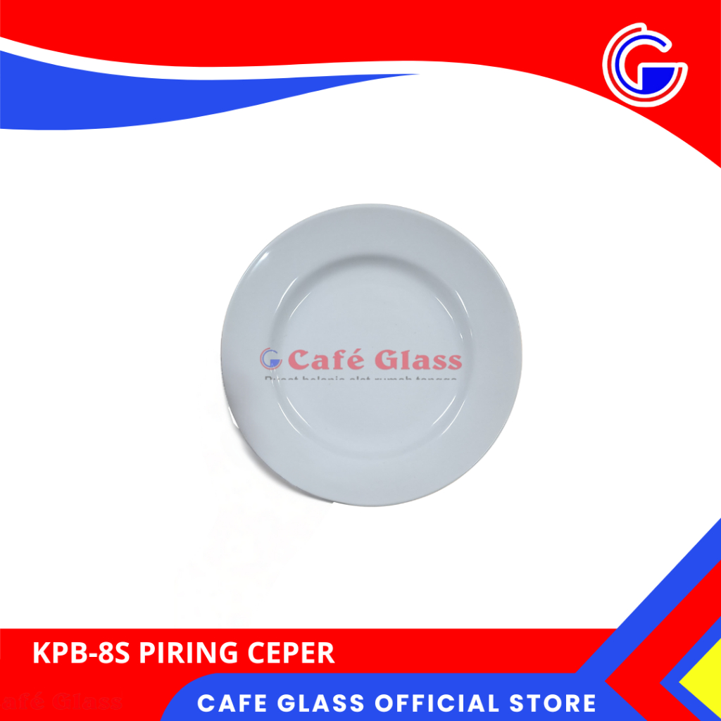 Piring Ceper Keramik 8 Inch / Piring Putih Aesthetic Simpel / Piring Kue Dessert Buah